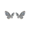 Wholesale Alloy Silver Needle Light Luxury Animal Zodiac Diamond Butterfly Earrings For Women