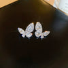 Wholesale Alloy Silver Needle Light Luxury Animal Zodiac Diamond Butterfly Earrings For Women
