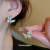 Wholesale Alloy Silver Needle Light Luxury Animal Zodiac Diamond Butterfly Earrings For Women