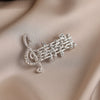 Wholesale Alloy Silver Note Minimalist Electroplated Female Brooch Jewelry