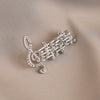 Wholesale Alloy Silver Note Minimalist Electroplated Female Brooch Jewelry