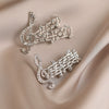 Wholesale Alloy Silver Note Minimalist Electroplated Female Brooch Jewelry
