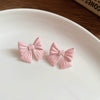 Wholesale Alloy Silver Pink Sweet Flower Ear Studs With Electroplating For Women Mori Cute Joker Design