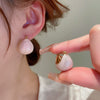 Wholesale Alloy Silver Pink Sweet Flower Ear Studs With Electroplating For Women Mori Cute Joker Design
