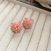 Wholesale Alloy Silver Pink Sweet Flower Ear Studs With Electroplating For Women Mori Cute Joker Design