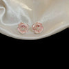 Wholesale Alloy Silver Pink Sweet Flower Ear Studs With Electroplating For Women Mori Cute Joker Design