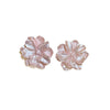 Wholesale Alloy Silver Pink Sweet Flower Ear Studs With Electroplating For Women Mori Cute Joker Design