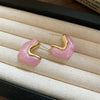 Wholesale Alloy Silver Pink Sweet Flower Ear Studs With Electroplating For Women Mori Cute Joker Design
