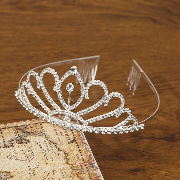 Wholesale Alloy Silver Plated Electroplating Crown Tiara Comb Women's Bridal Jewelry Hair Accessories