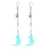 Wholesale Alloy Simple Moon And Star Women's Fashion Long Tassel Earrings With Electroplating