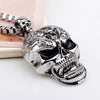 Wholesale Alloy Skull Head Geometric Hiphop Long Necklace Pendant With Box Chain And Electroplating For Men And Women