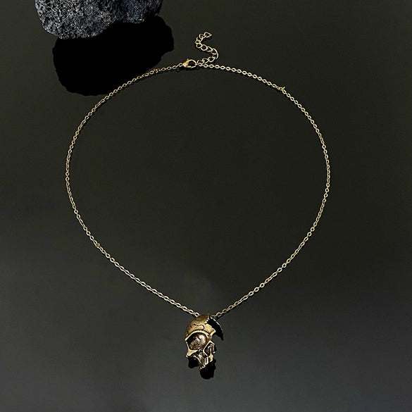 Wholesale Alloy Skull Pendant Men's Retro Gothic Necklace With Electroplating