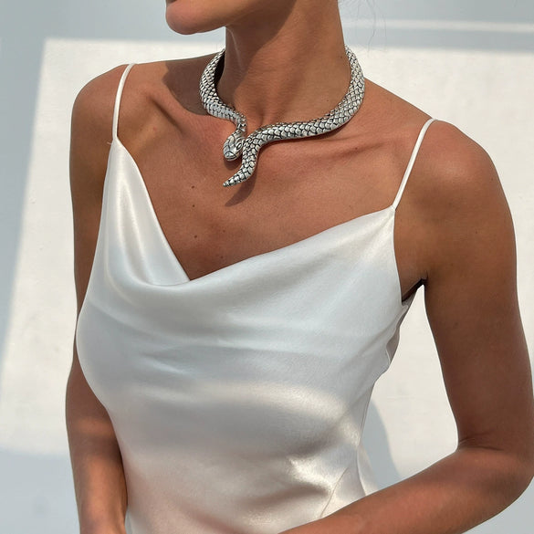 Wholesale Alloy Snake Animal Retro Electroplated Clavicle Chain Necklace