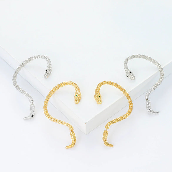 Wholesale Alloy Snakeshaped Animals Zodiac Punk Retro Exaggerated Niche Electroplated Women's Earrings