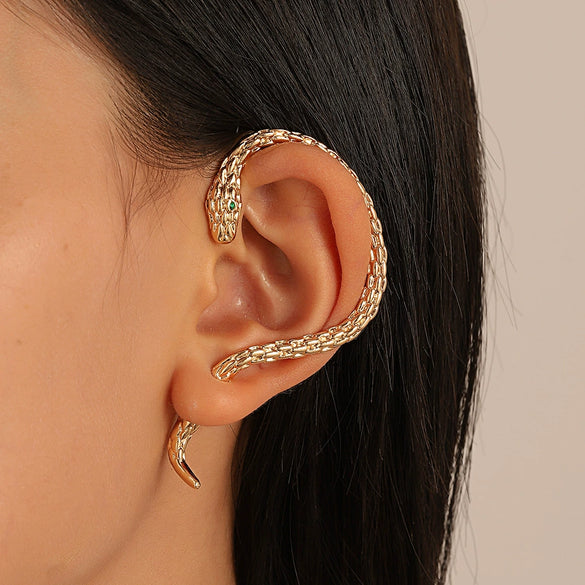 Wholesale Alloy Snakeshaped Animals Zodiac Punk Retro Exaggerated Niche Electroplated Women's Earrings
