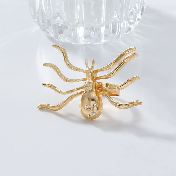 Wholesale Alloy Spider Pendant Jewelry Set With Electroplating For Women Necklace Ring Brooch Earrings