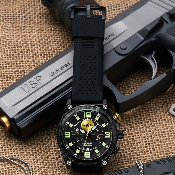 Wholesale Alloy Sports Multifunctional Luminous Waterproof Quartz Watch For Men With Round Dial