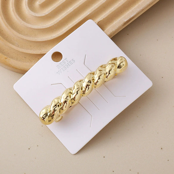 Wholesale Alloy Spring Clip Hairpin With Small Stars Pattern And Electroplating Process For Women