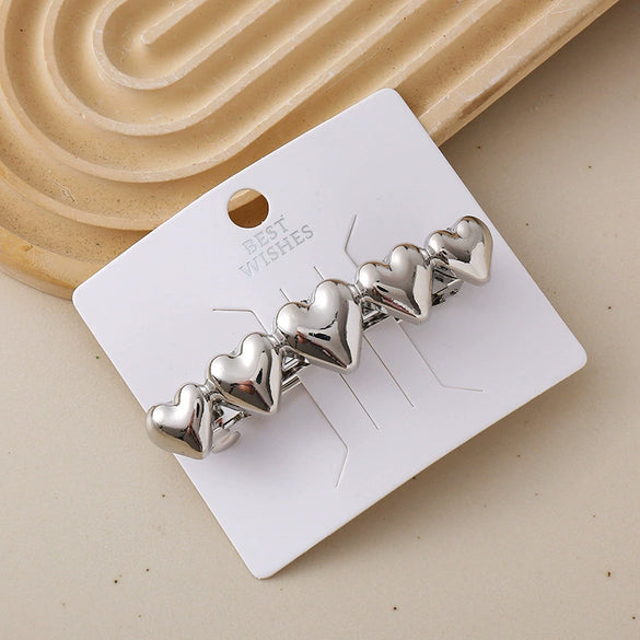 Wholesale Alloy Spring Clip Hairpin With Small Stars Pattern And Electroplating Process For Women
