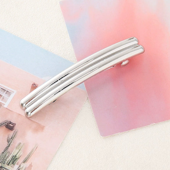 Wholesale Alloy Spring Clip Hairpin With Small Stars Pattern And Electroplating Process For Women