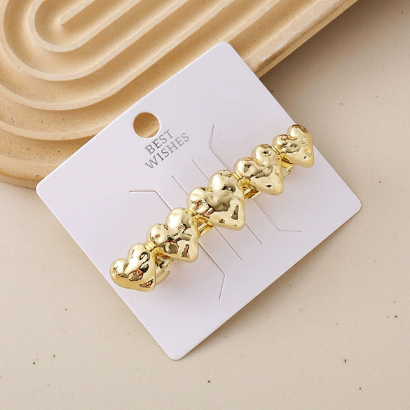 Wholesale Alloy Spring Clip Hairpin With Small Stars Pattern And Electroplating Process For Women