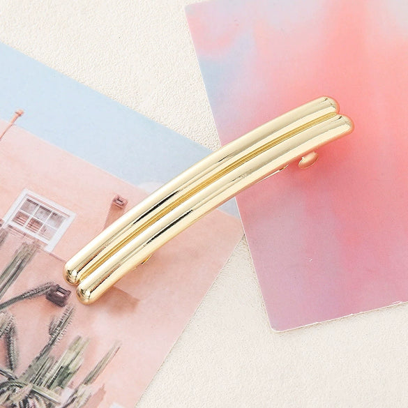 Wholesale Alloy Spring Clip Hairpin With Small Stars Pattern And Electroplating Process For Women