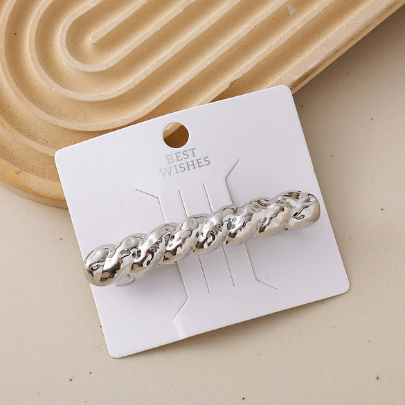 Wholesale Alloy Spring Clip Hairpin With Small Stars Pattern And Electroplating Process For Women