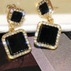Wholesale Alloy Square Earrings With Geometric Pattern And Electroplating Treatment For Women Light Luxury Style