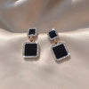 Wholesale Alloy Square Earrings With Geometric Pattern And Electroplating Treatment For Women Light Luxury Style