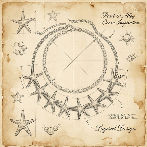 Wholesale Alloy Star Shaped Electroplated Doublelayer Necklace For Adults