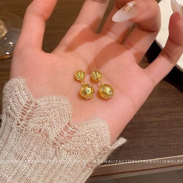 Wholesale Alloy Star Stud Earrings For Women Gold Brushed Electroplated Minimalist Jewelry