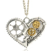 Wholesale Alloy Steampunk Heart Shaped Mechanical Gear Pendant Necklace For Women