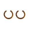 Wholesale Alloy Stud Earrings With Silver Needle Retro Brown C Shaped Geometric Style Electroplated
