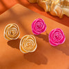 Wholesale Alloy Stud Earrings Women's Geometric And Flower Style Electroplated