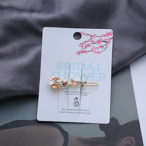 Wholesale Alloy Sweet Style Hair Accessories Starry Sky Cat Unicorn Frog Side Clips With Oiling Treatment