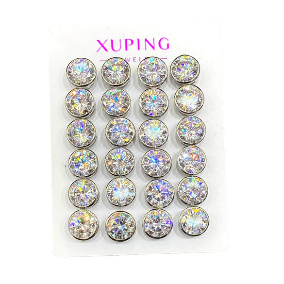 Wholesale Alloy Synthetic Zircon Stud Earrings For Women Electroplated With Heart And Star Geometric Design