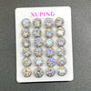 Wholesale Alloy Synthetic Zircon Stud Earrings For Women Electroplated With Heart And Star Geometric Design