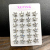 Wholesale Alloy Synthetic Zircon Stud Earrings For Women Electroplated With Heart And Star Geometric Design