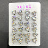 Wholesale Alloy Synthetic Zircon Stud Earrings For Women Electroplated With Heart And Star Geometric Design