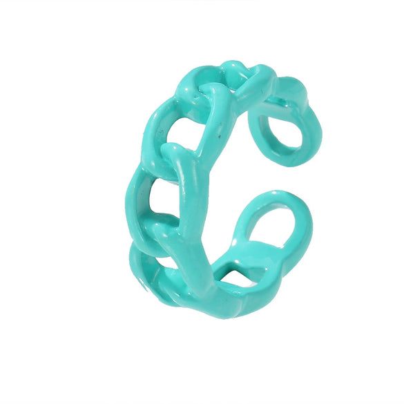 Wholesale Alloy Threaded Twist Ring Niche Style Geometric Pattern Electroplated