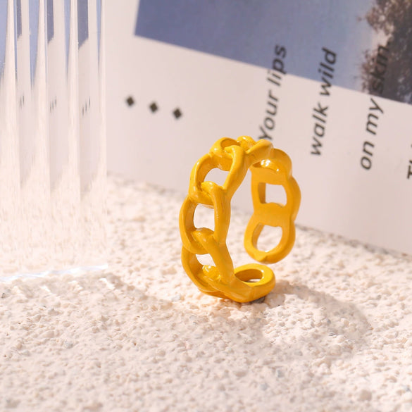 Wholesale Alloy Threaded Twist Ring Niche Style Geometric Pattern Electroplated