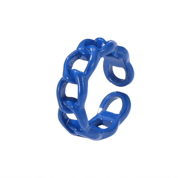Wholesale Alloy Threaded Twist Ring Niche Style Geometric Pattern Electroplated