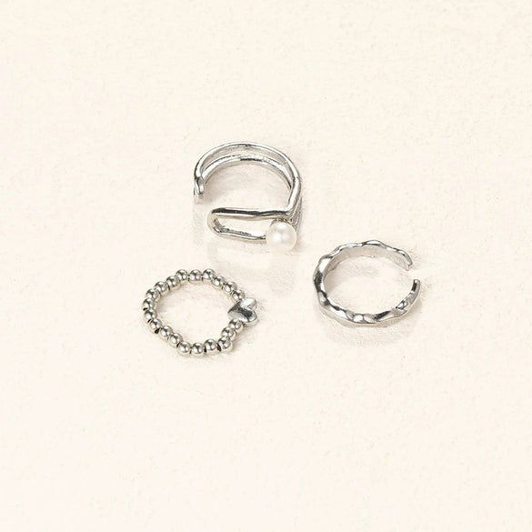 Wholesale Alloy Threepiece Ring And Bracelet Set Electroplated Unisex Personality Style