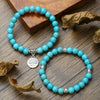 Wholesale Alloy Turquoise Handmade Geometric Tree Of Life Bracelet Twopiece Set