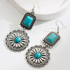 Wholesale Alloy Turquoise Inlaid Geometric Water Drop Earrings For Women