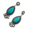 Wholesale Alloy Turquoise Inlaid Geometric Water Drop Earrings For Women