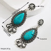 Wholesale Alloy Turquoise Inlaid Geometric Water Drop Earrings For Women