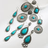 Wholesale Alloy Turquoise Inlaid Geometric Water Drop Earrings For Women