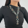 Wholesale Alloy Twist Chain Necklace With Imitation Natural Stone Embellishment And Retro Geometric Style For Ladies