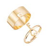 Wholesale Alloy Twocolor Gold And Silver Retro Hollow Geometric Fashion Women's Electroplated Ring Set